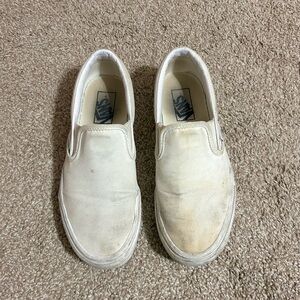 Vans White Slip-On Shoes